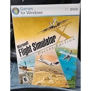 Microsoft FLIGHT SIMULATOR X Deluxe Edition w/ key PC DVD Nice Condition 2006